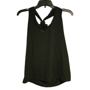 Elegant Black Lace Trim Tank Top